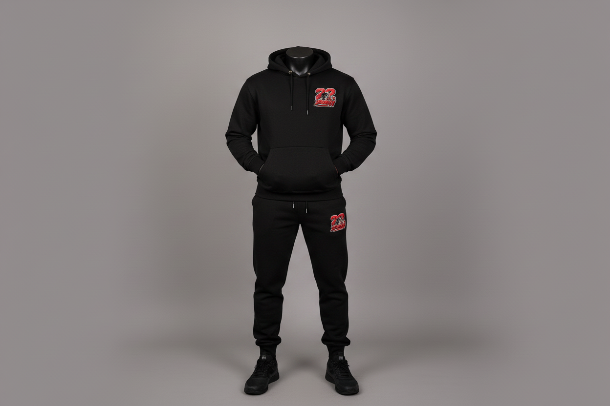 22 DOWN Hoodie + Jogger Set in Black