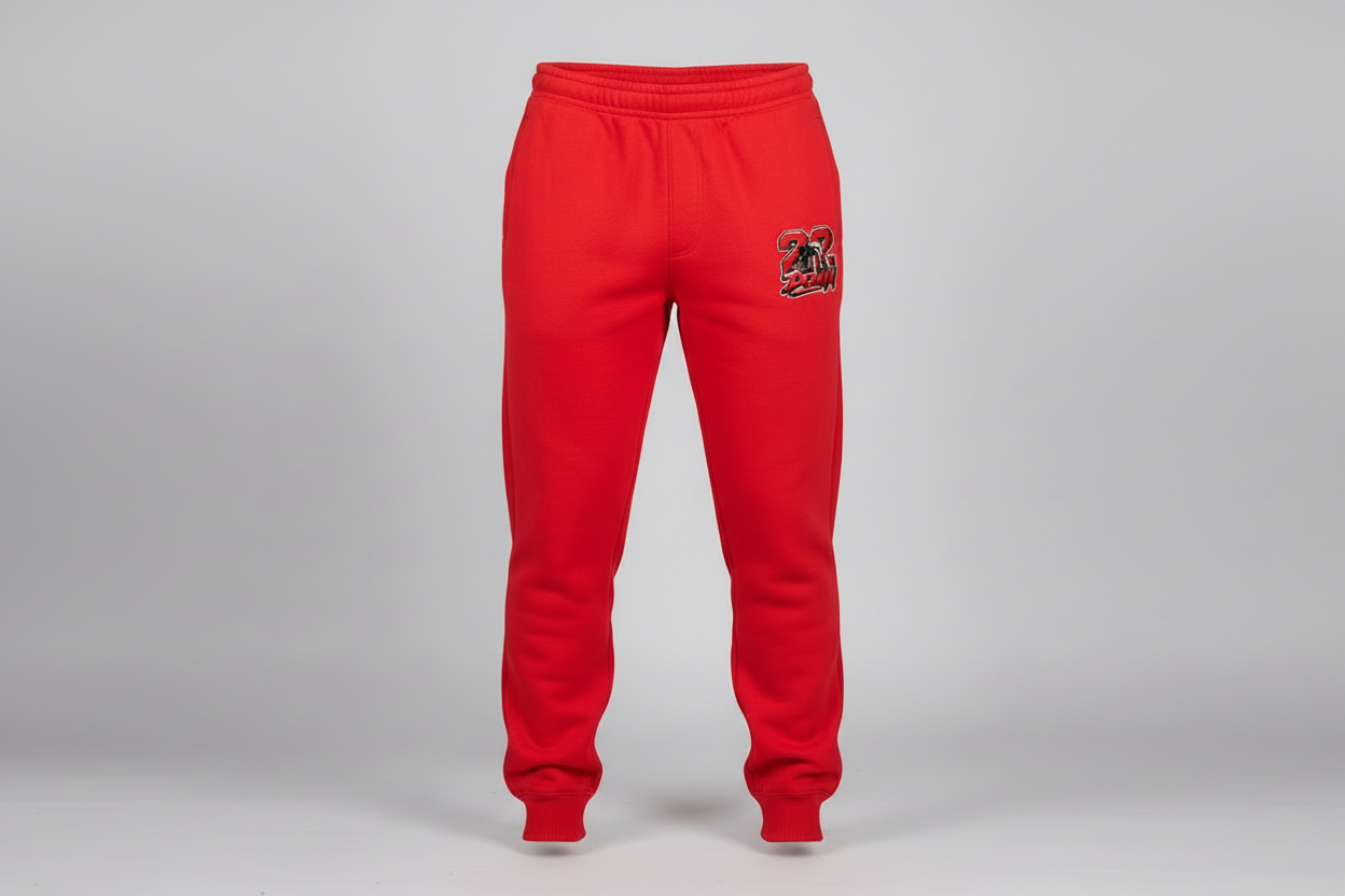22 DOWN Joggers in Red